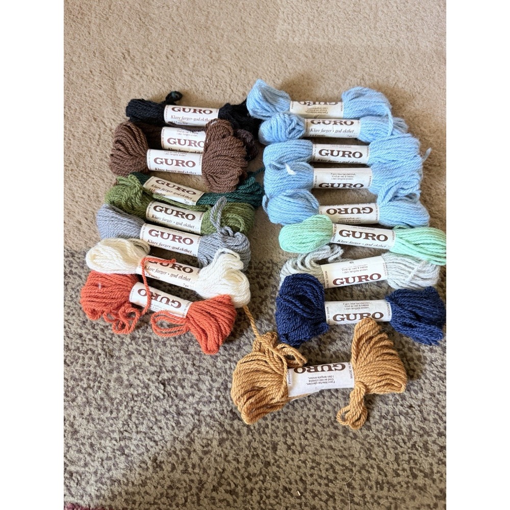 Lot of 17  Skeins Guro Yarn